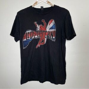 LED ZEPPELIN UNION JACK FLAG LOGO BAND T SHIRT SZ M